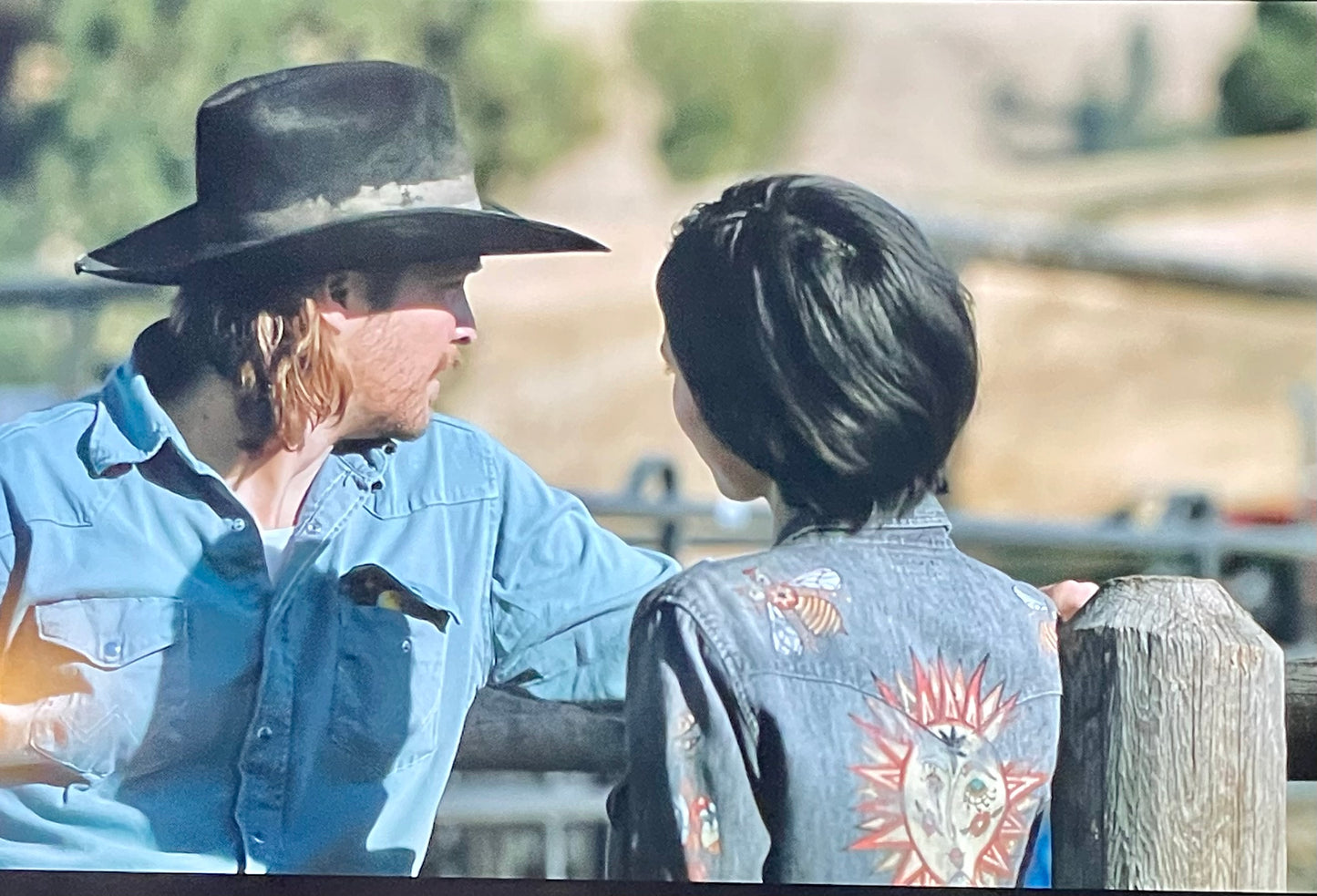 Hand Painted Sun Denim Shirt